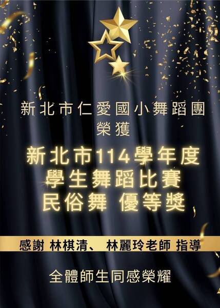 【賀】本校舞蹈團參加「新北市114年學年度學生舞蹈比賽」榮獲「優等」獎項！圖片